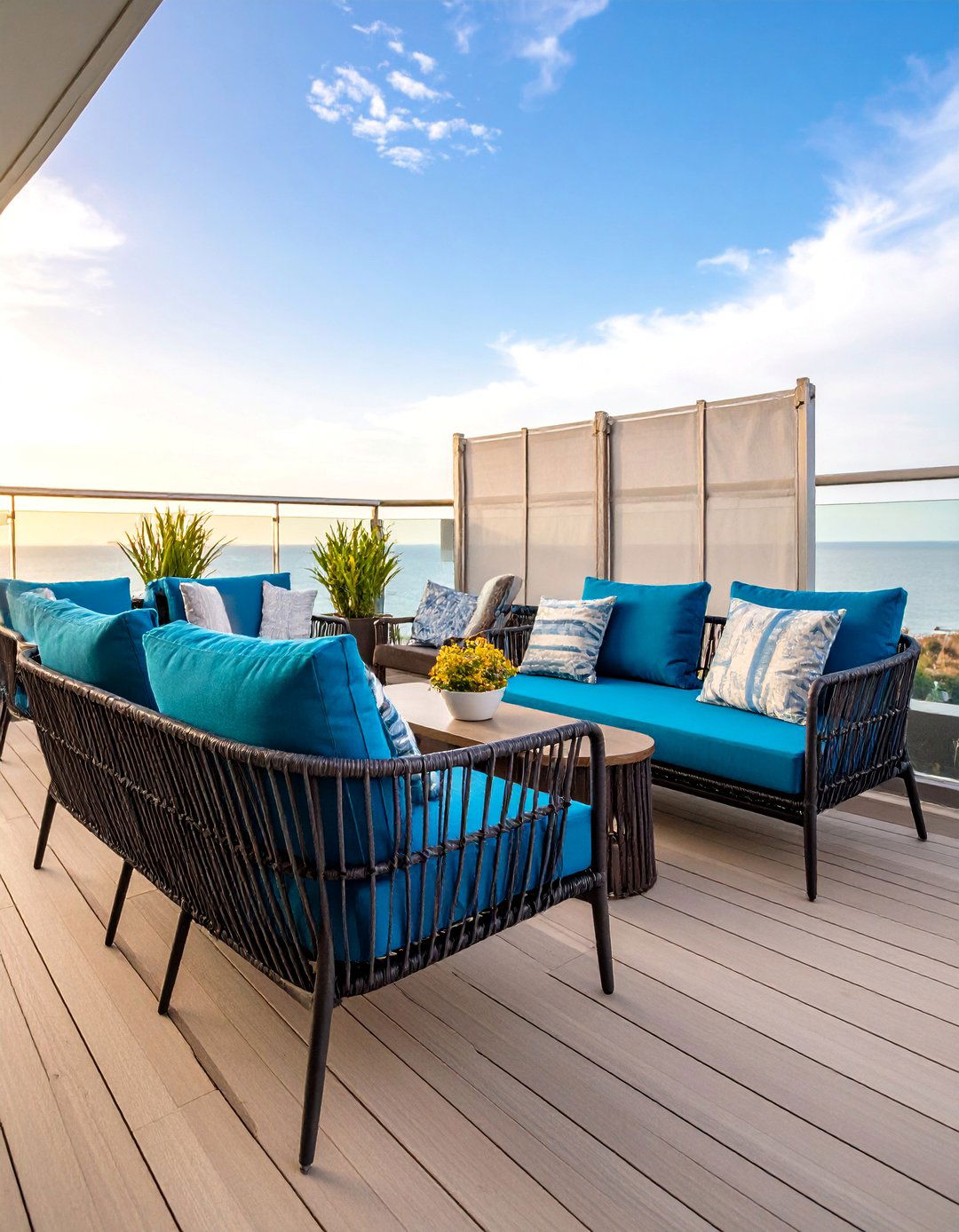 Built In Seating with High Privacy Backs - 25 Deck Seating Ideas
