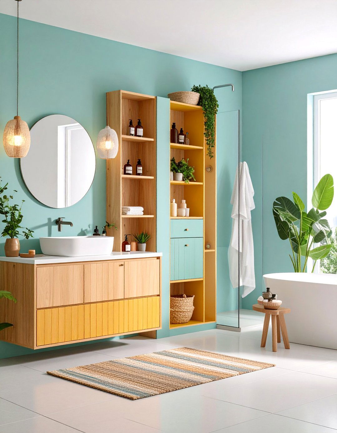 Built In Storage Maximization Design - 25 Modern Bathroom Ideas