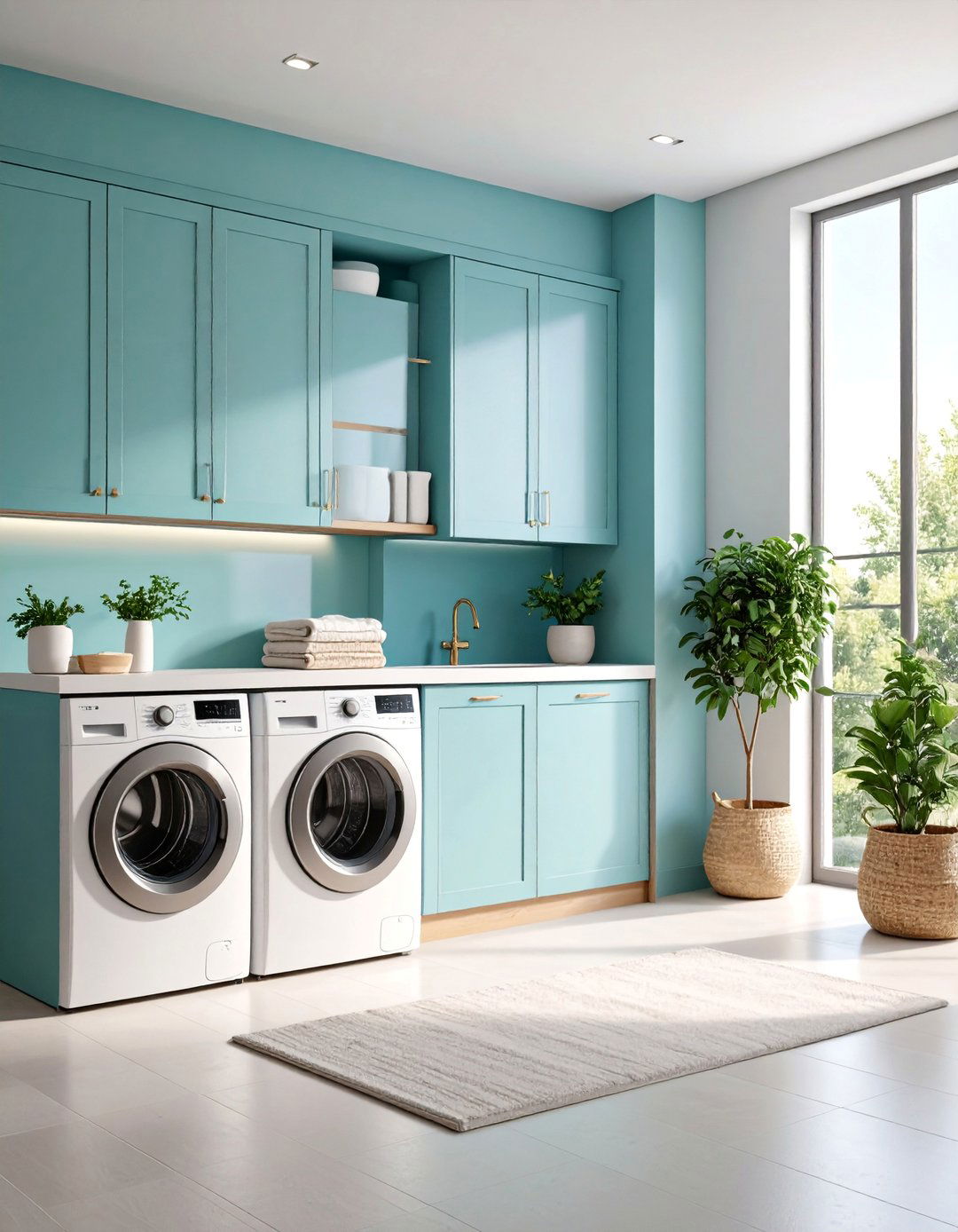 Built in Laundry Alcove with Integrated Drying Bars - 25 Laundry Room Drying Rack Ideas