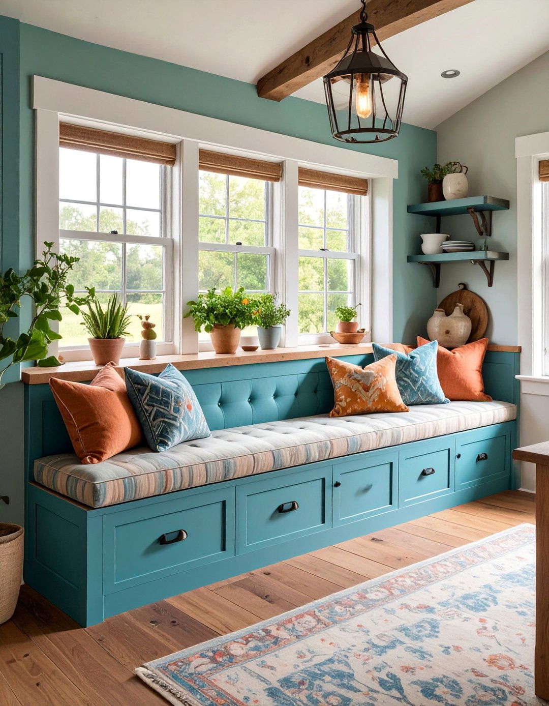 Built in Storage Bench with Hidden Compartments - 25 Kitchen Bay Window Ideas