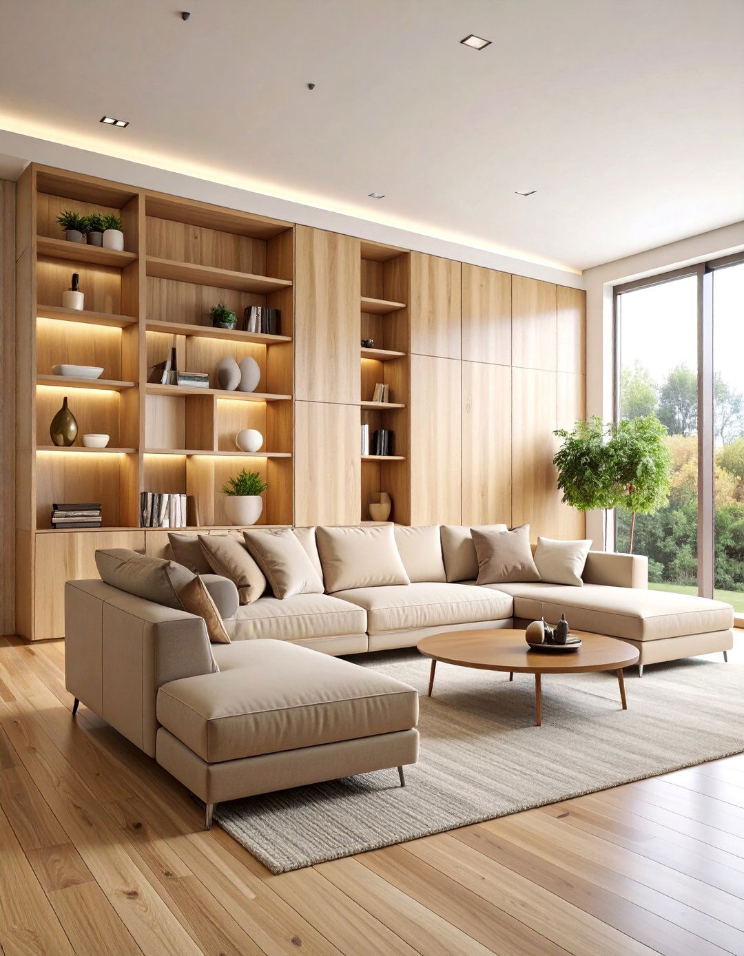 Built in Storage Wall Living Room - 25 1950s Living Room Ideas