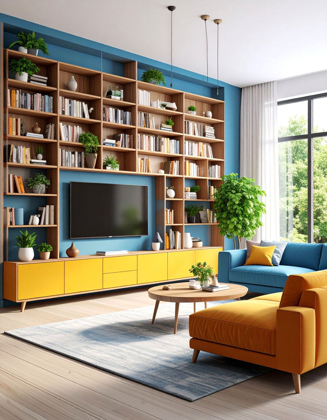 Built in TV Console with Surrounding Bookshelves - 25 Tv Console Decor Ideas