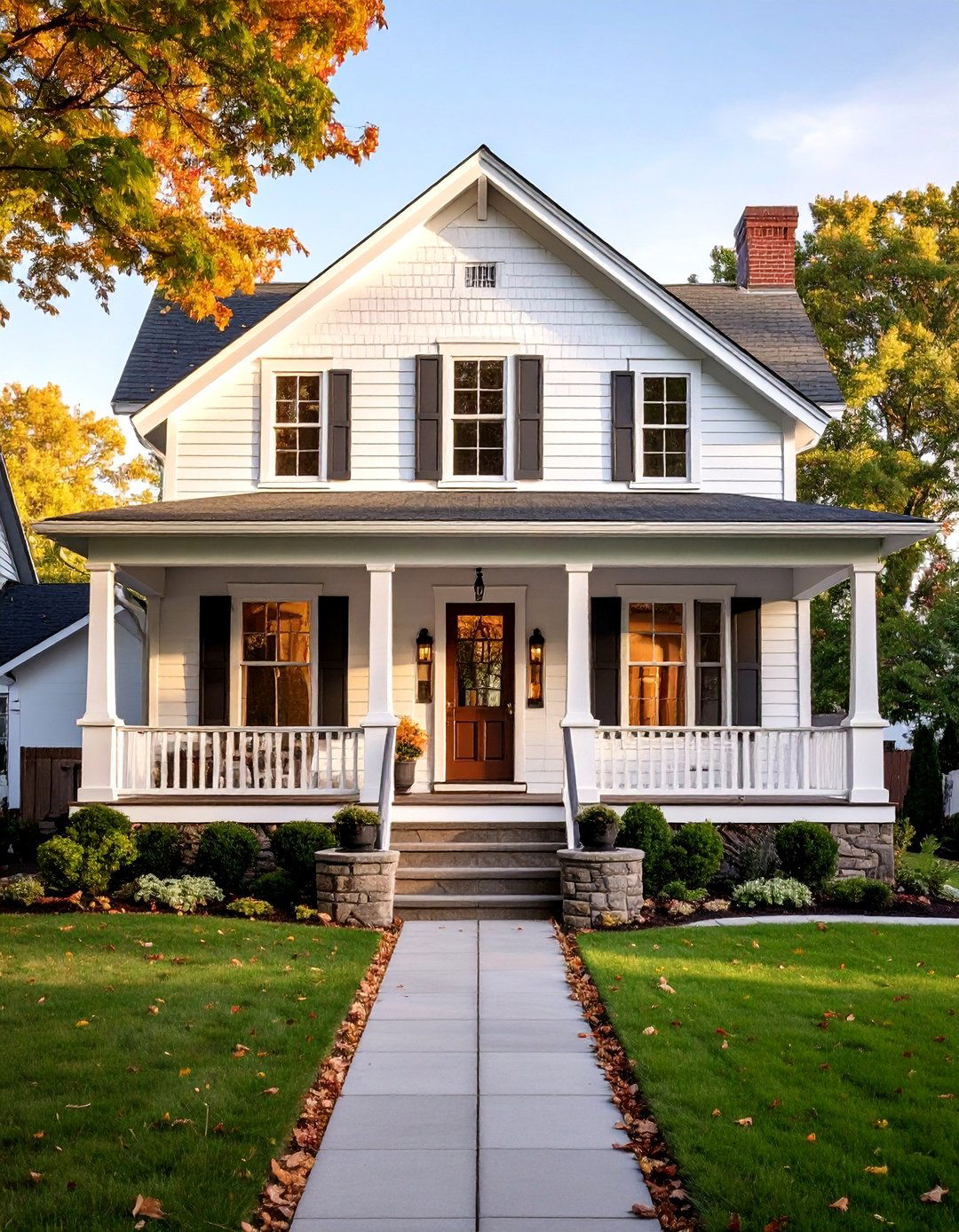 Bungalow Style with White Board and Batten - 25 White Siding House Designs