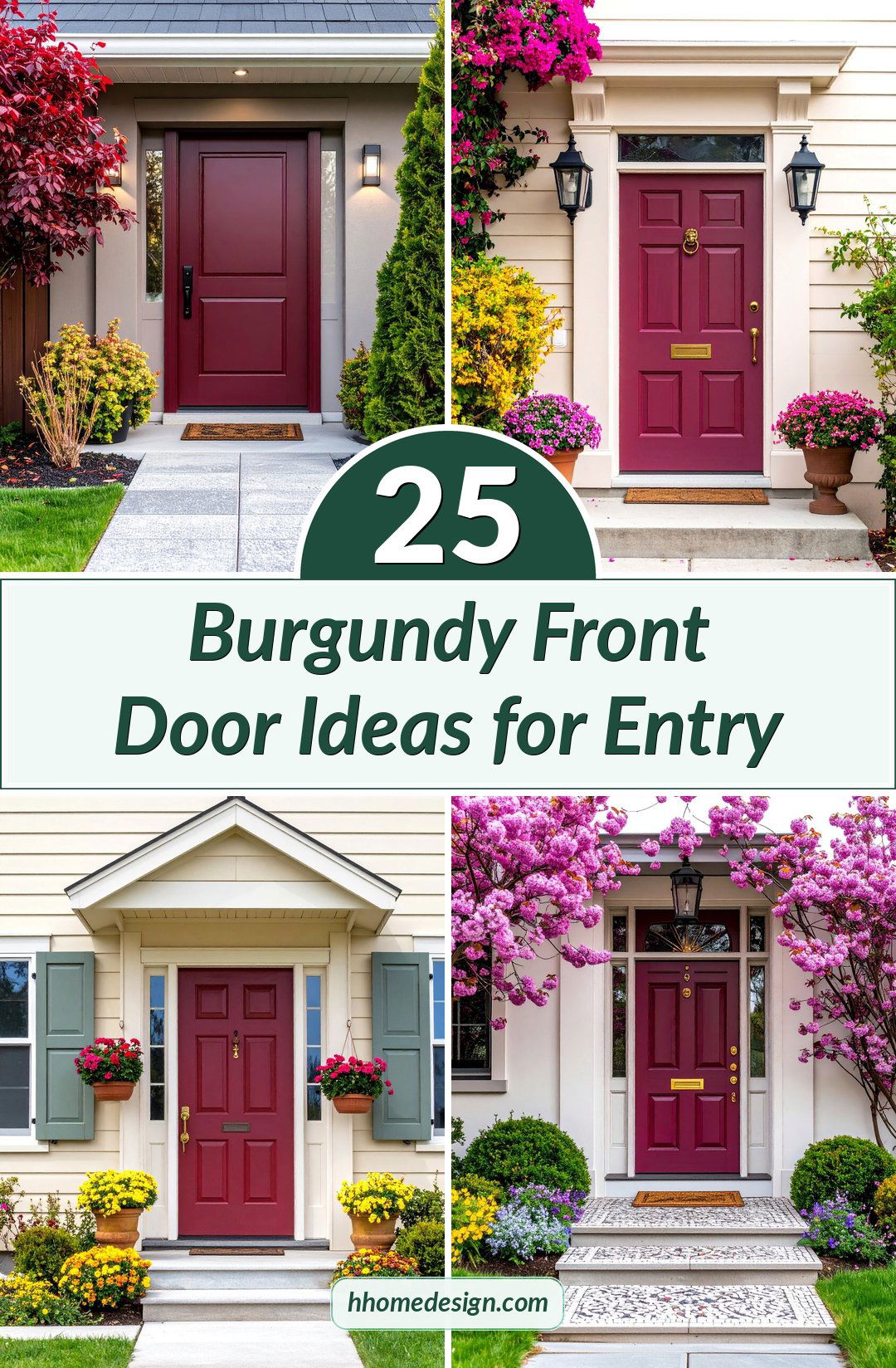 25 Burgundy Front Door Ideas for Entry