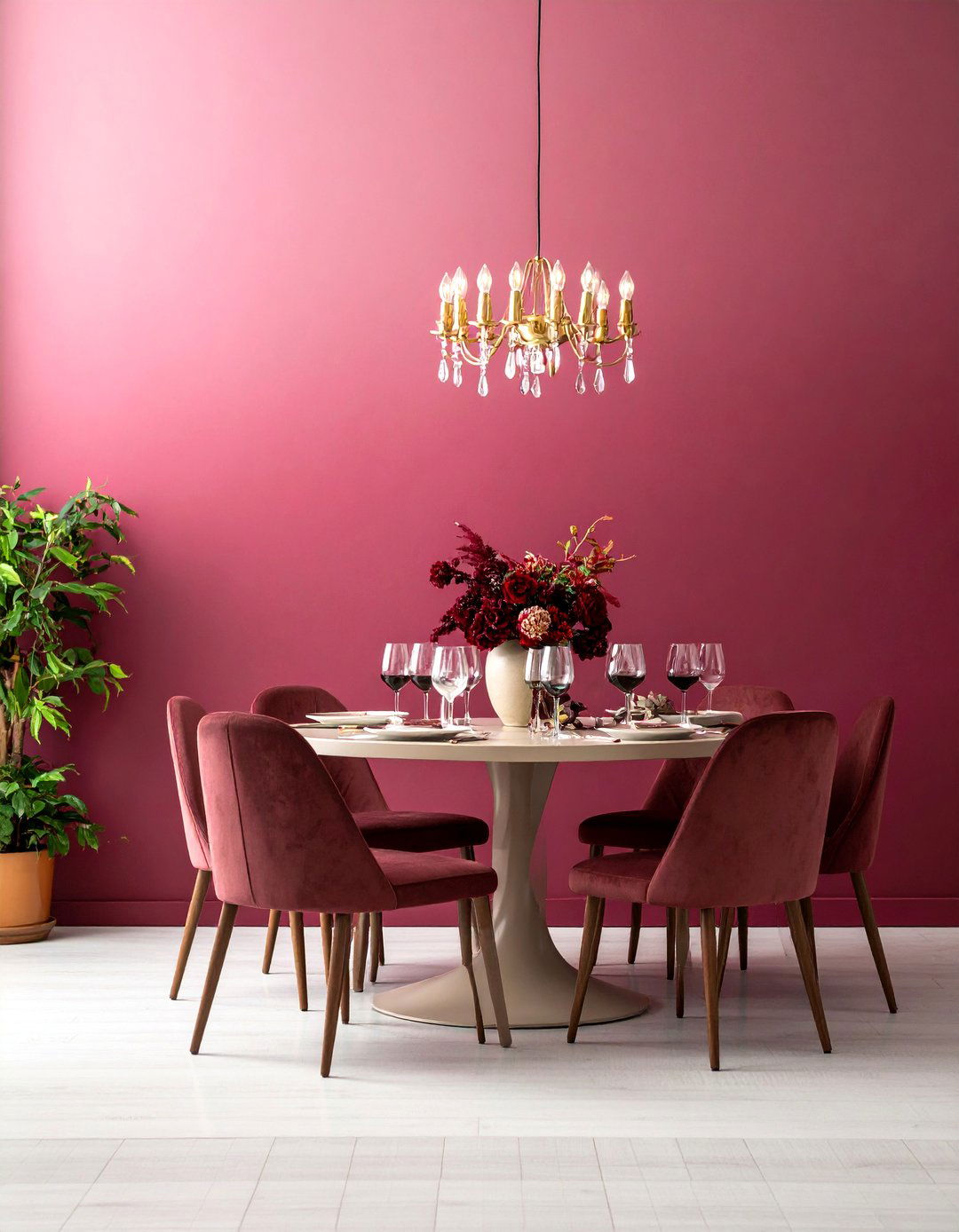 Burgundy Gradient Wall with Wine Inspired Ombre Effect - 25 Wall Painting Ideas of Any Room