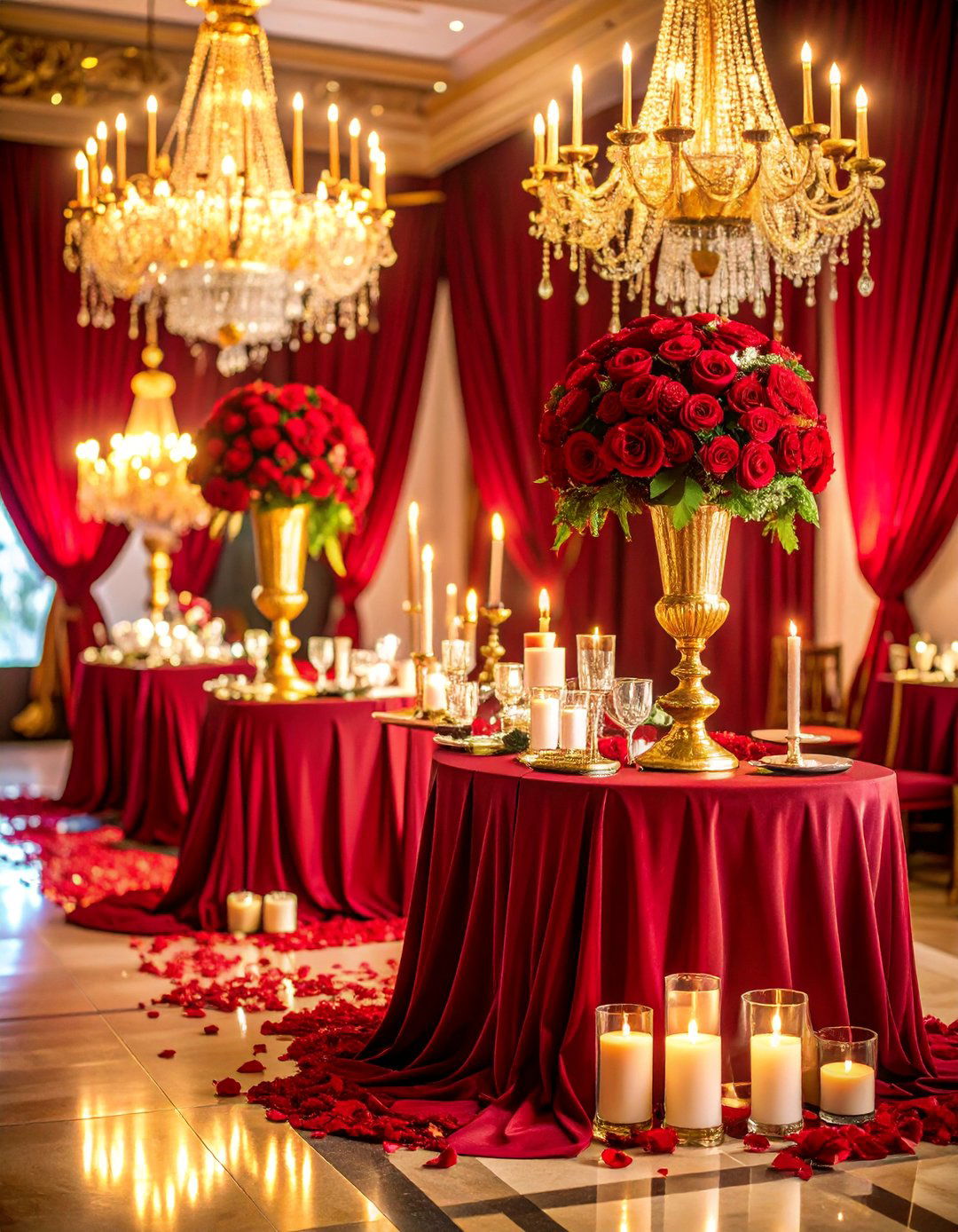 Burgundy Velvet and Gold Glam Wedding - 25 Fall Wedding Décor Ideas