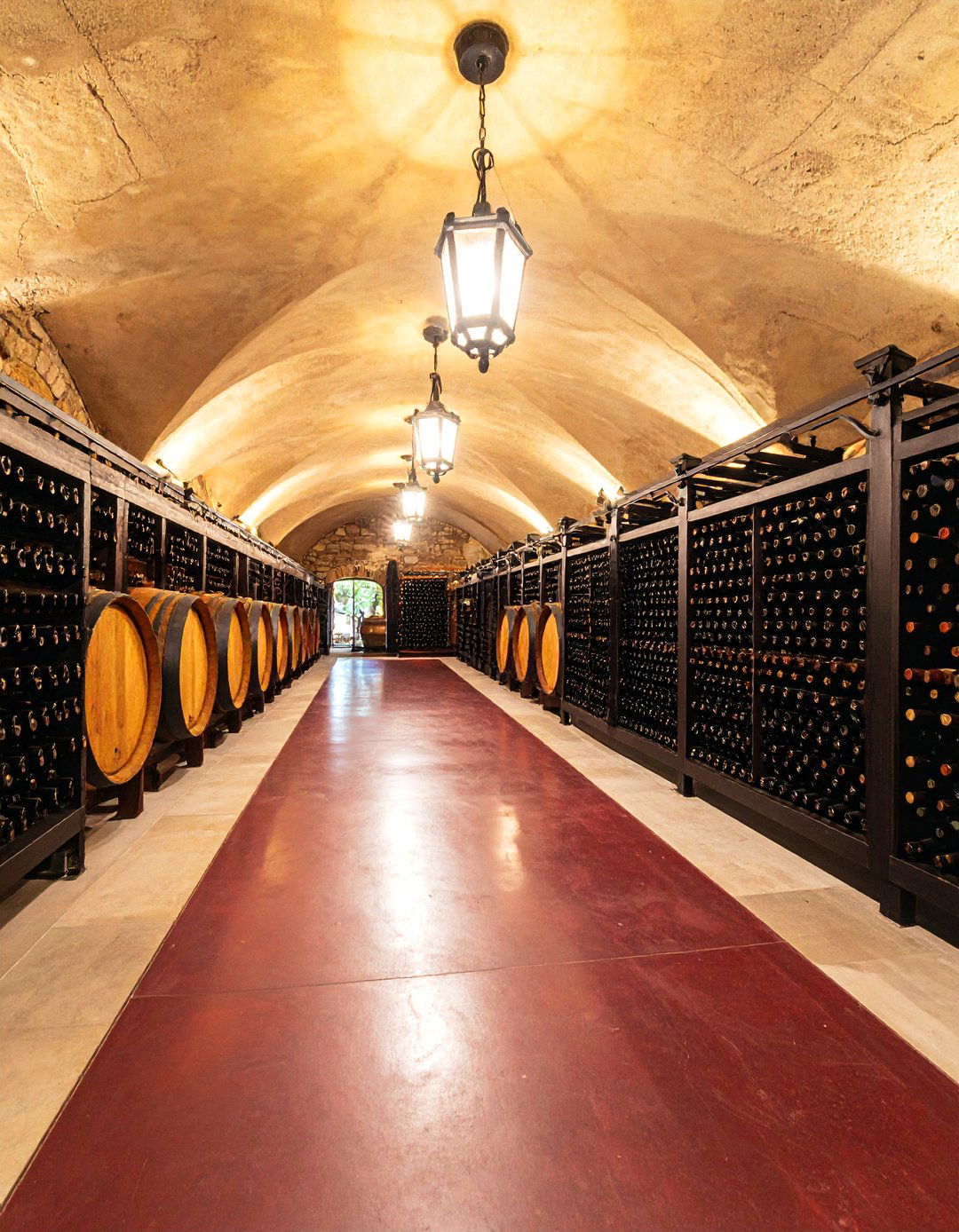 Burgundy Wine Cellar Inspired Concrete Floor - 25 Indoor Concrete Floor Paint Ideas