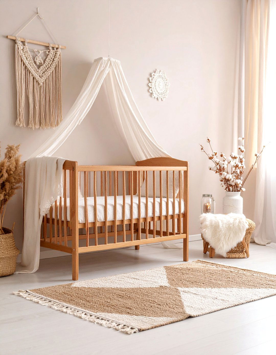 Burlap and Lace Accent Nursery - 25 Rustic Nursery Ideas