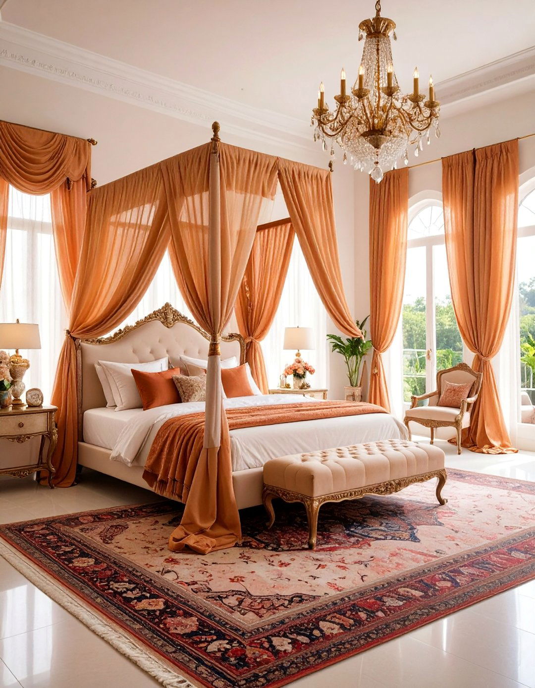 Burnt Orange Bohemian Princess Suite - 25 Boho Burnt Orange Bedroom Ideas