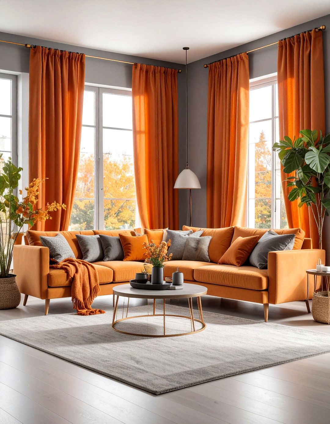 Burnt Orange Curtains with Gray Walls - 25 What Color Curtains Go With Gray Walls