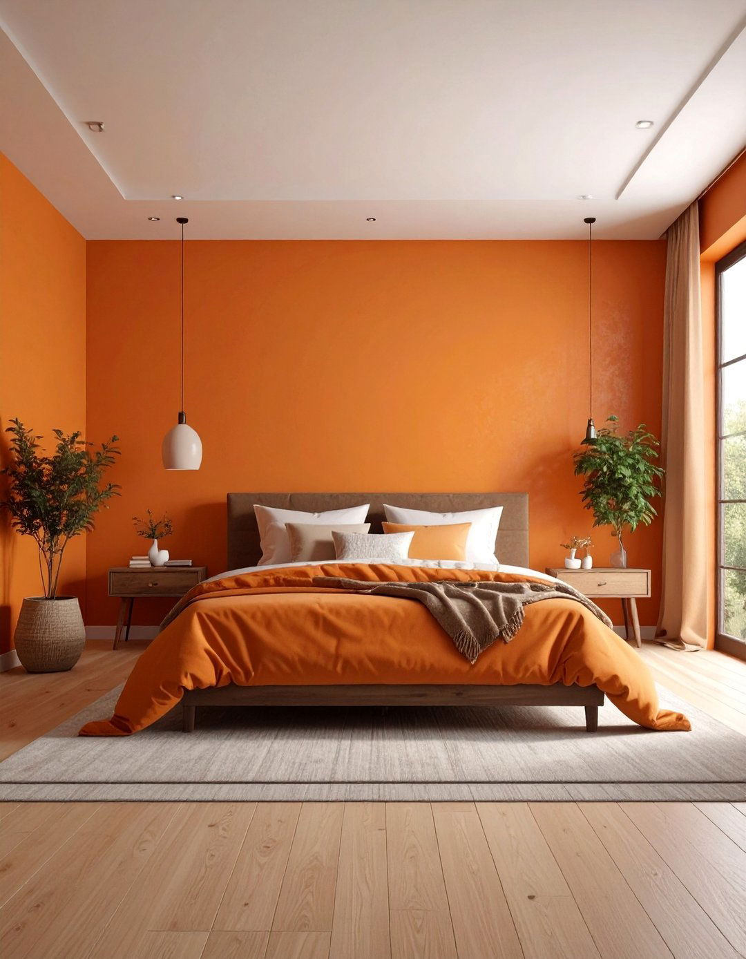 Burnt Orange Sunset Bedroom Theme Design - 25 Burnt Orange Bedroom Ideas