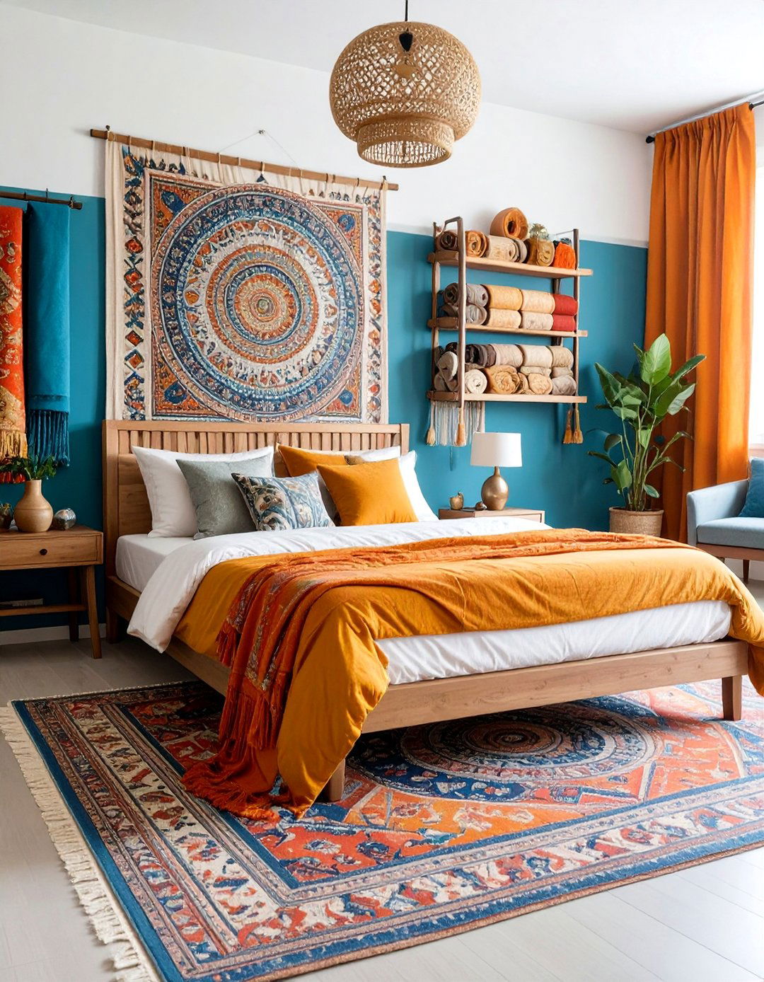 Burnt Orange Tapestry Gallery Bedroom - 25 Boho Burnt Orange Bedroom Ideas