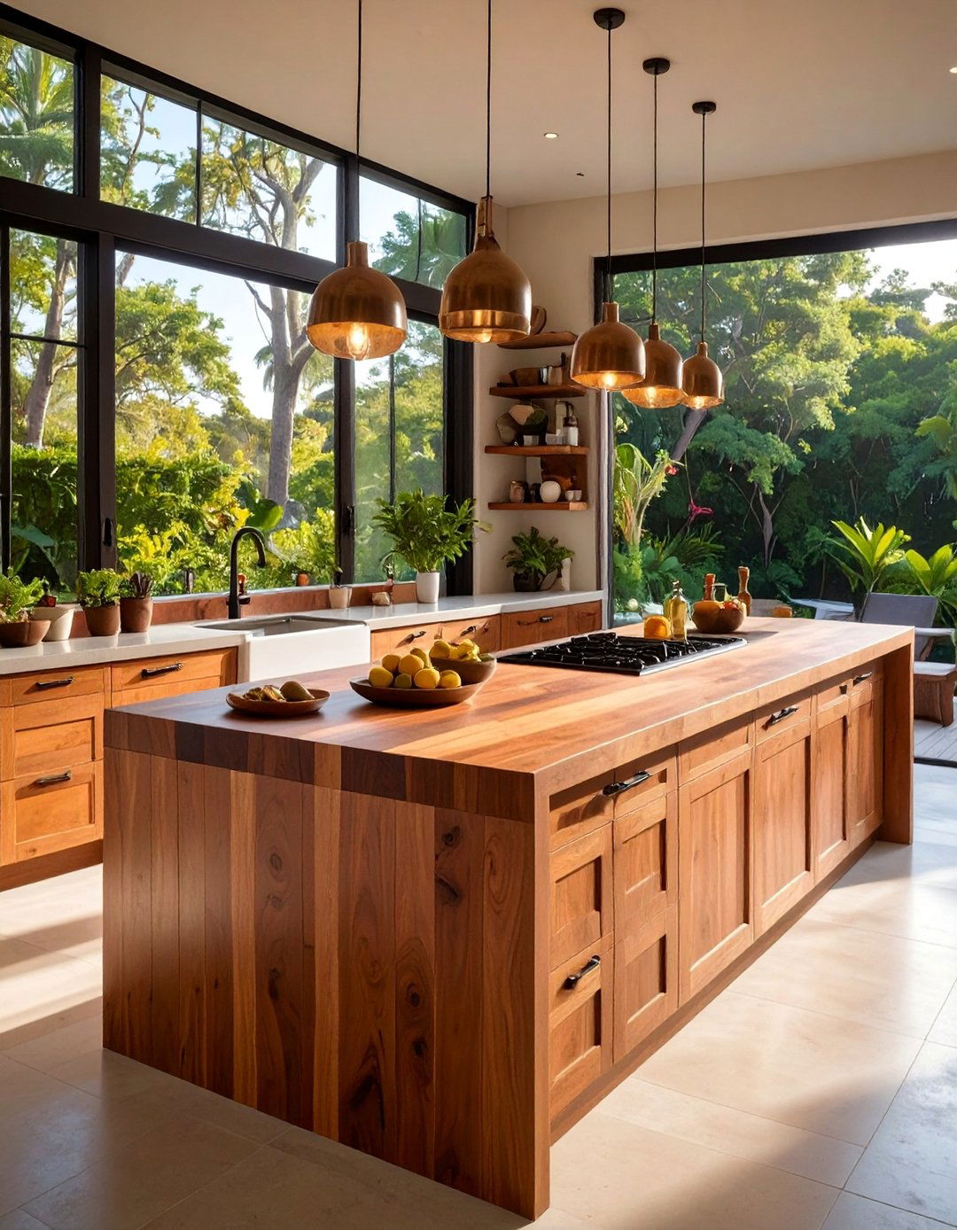Butcher Block with Marine Grade Protection - 25 Types of Outdoor Kitchen Countertops