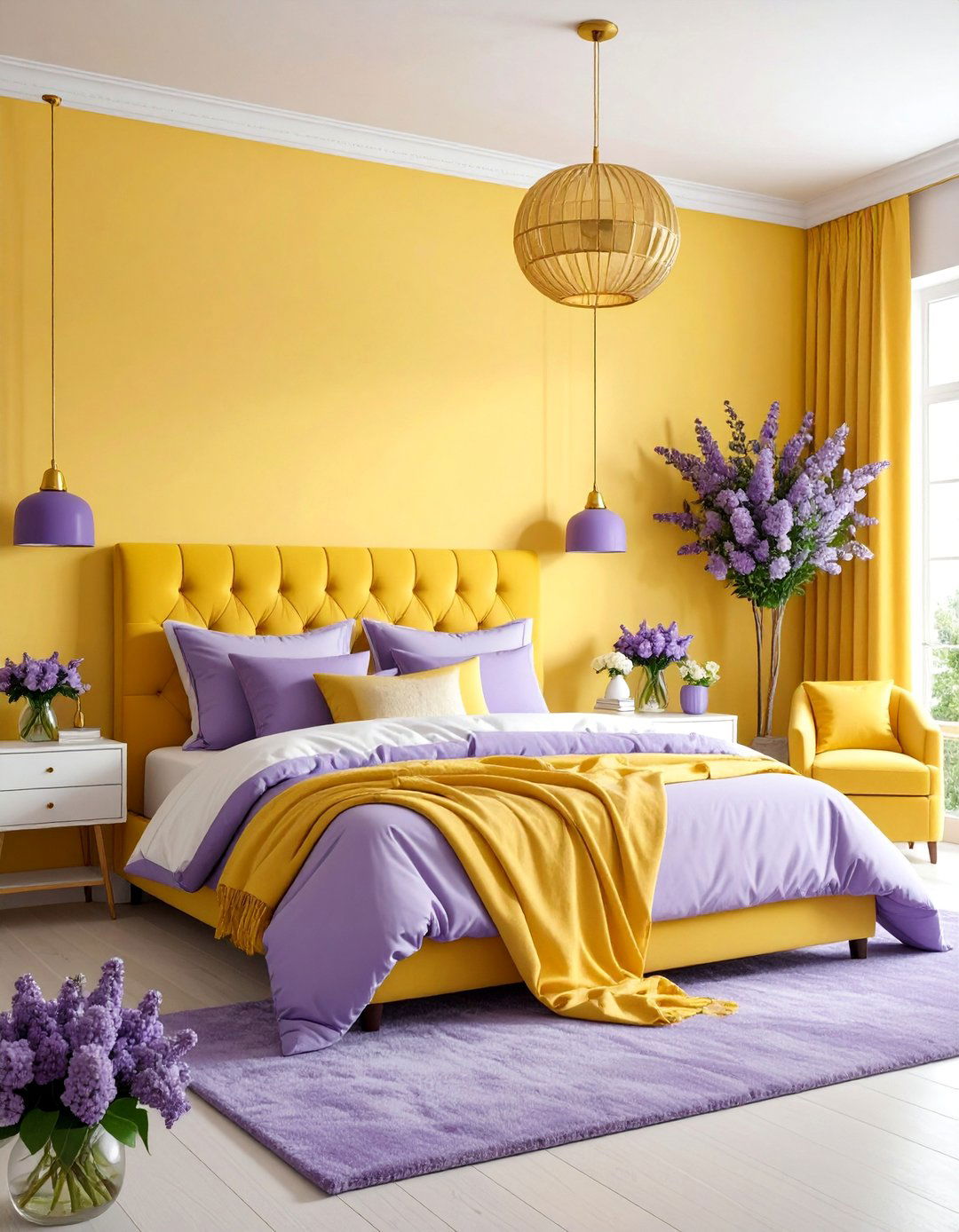 Butter Yellow and Lilac Sunshine Room - 25 Pastel Bedroom Ideas