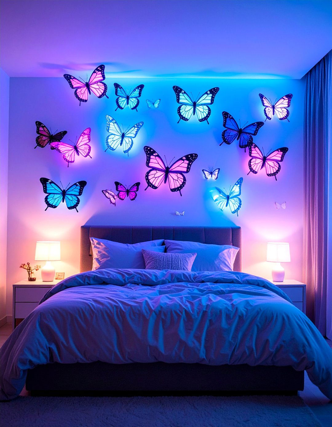 Butterfly Bedroom with Glow in the Dark Accents - 25 Butterfly-themed Room Ideas