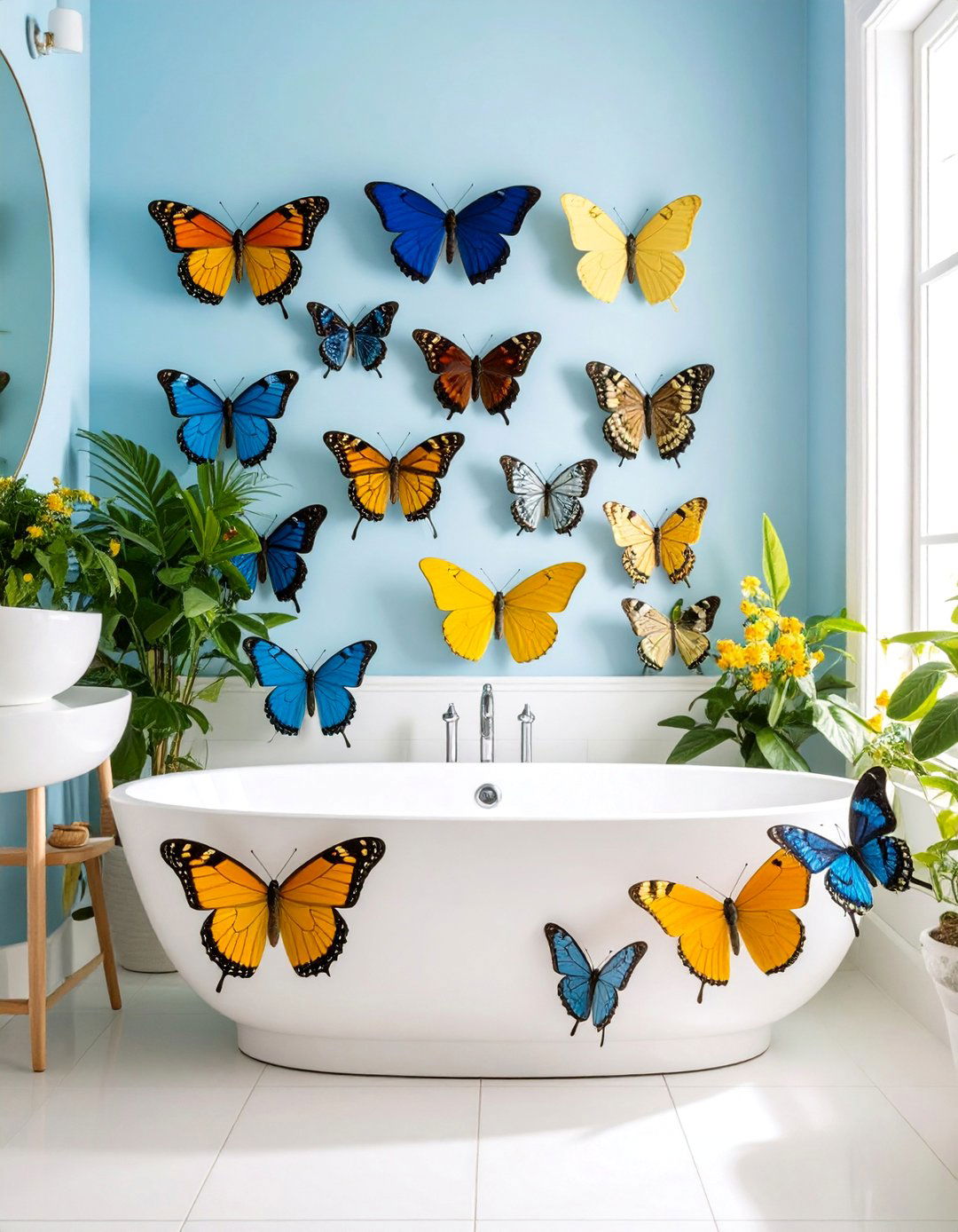 Butterfly Collection with Colorful Wings - 25 Bathroom Art Ideas
