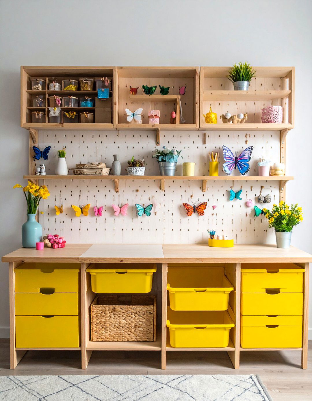 Butterfly Craft Room with Organized Storage - 25 Butterfly-themed Room Ideas