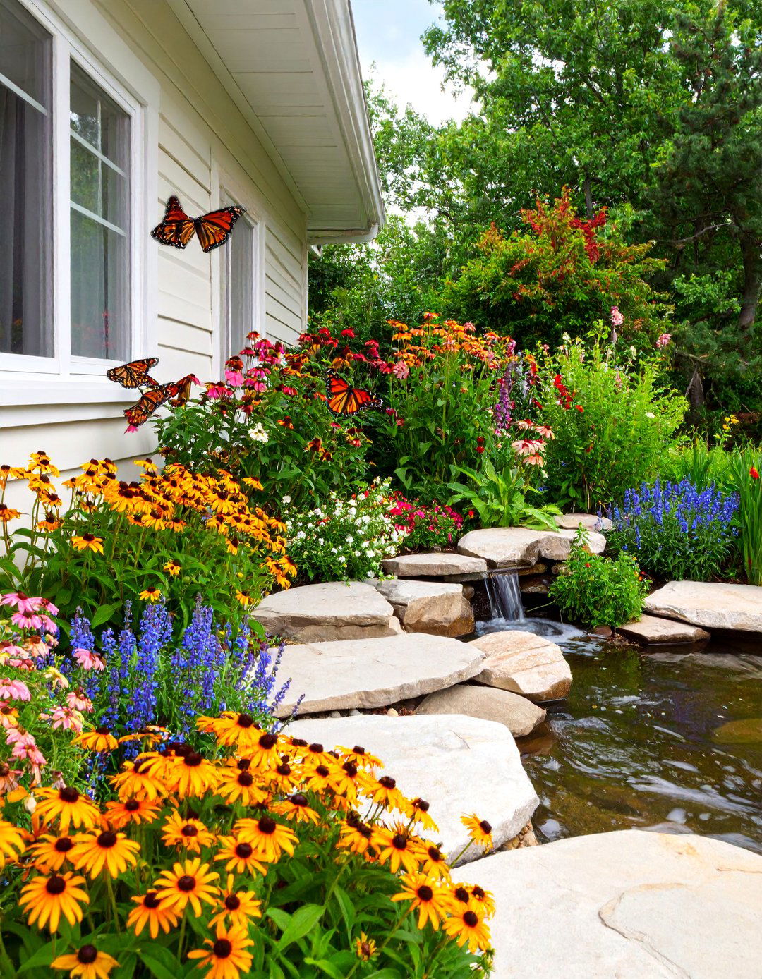 Butterfly Garden Corner with Native Plants - 25 Corner Garden Ideas