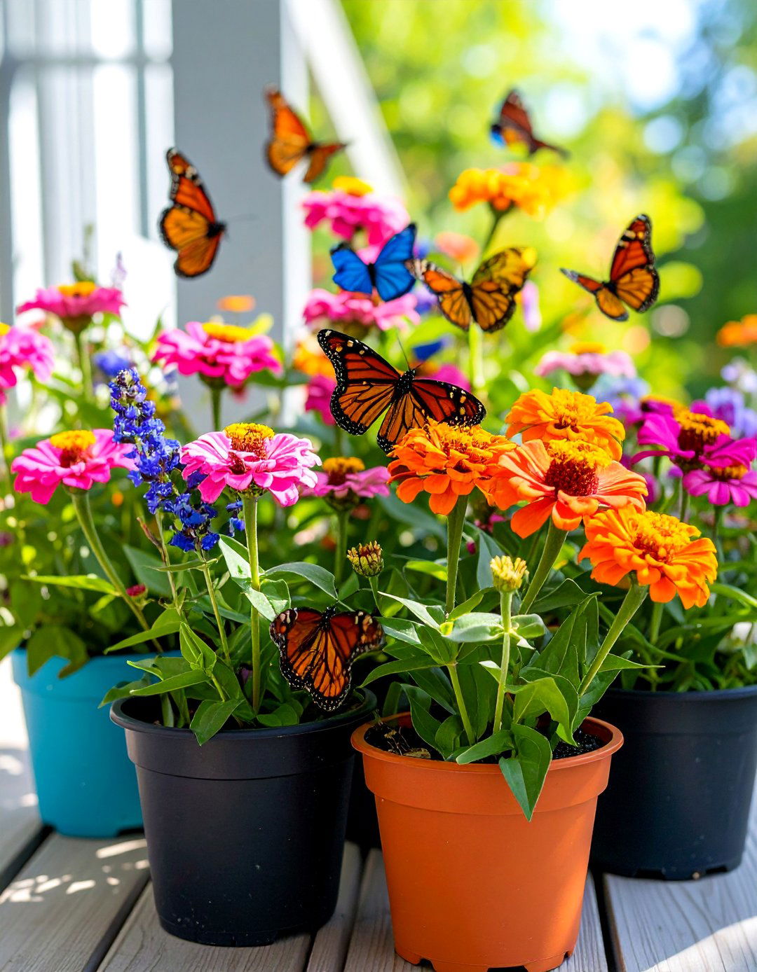 Butterfly Pollinator Garden Haven - 25 Deck Decorating Ideas With Plants