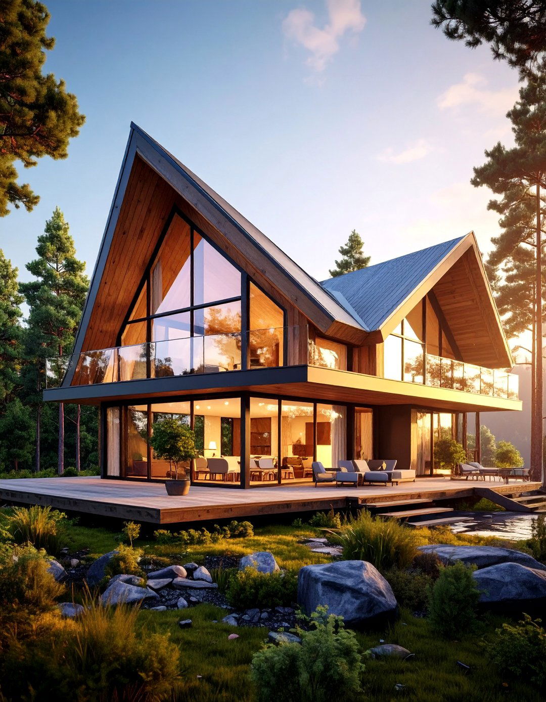 Butterfly Roof Modern Angular Design - 25 Scandinavian House Exterior Ideas