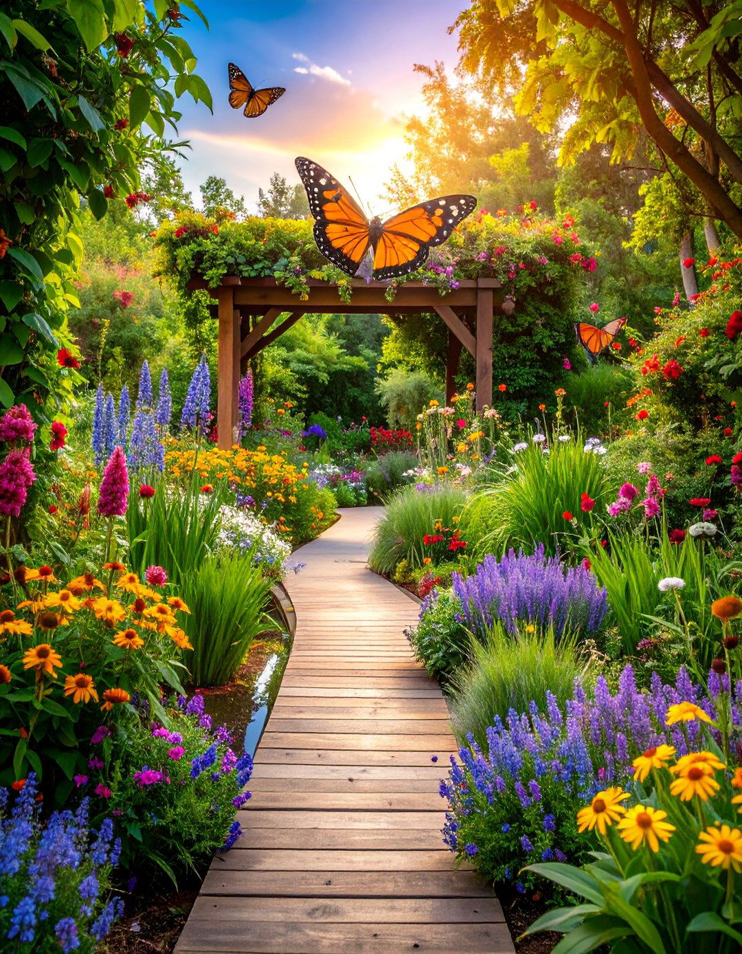 Butterfly Shade Garden with Pollinator Friendly Plants - 25 Shade Garden Design Ideas