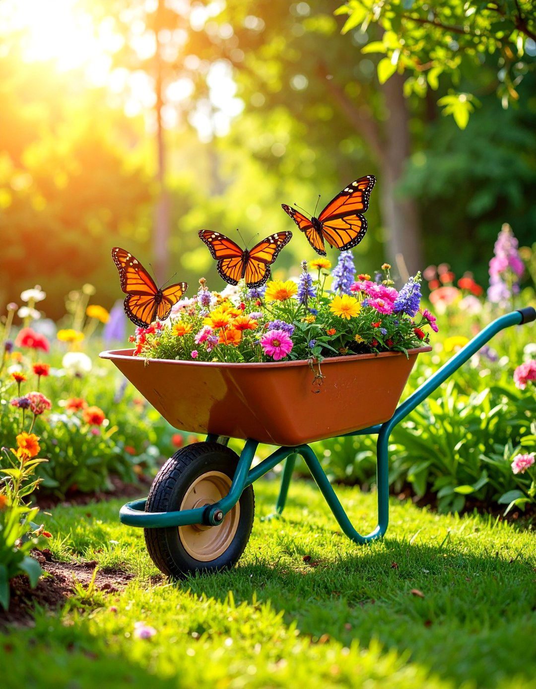 Butterfly and Pollinator Garden - 25 Old Wheelbarrow Ideas
