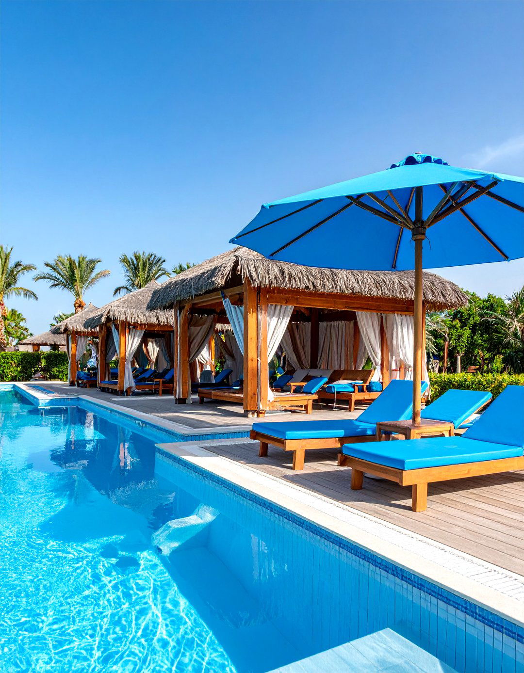 Cabana Complex with Multiple Structures - 25 Pool Shade Ideas