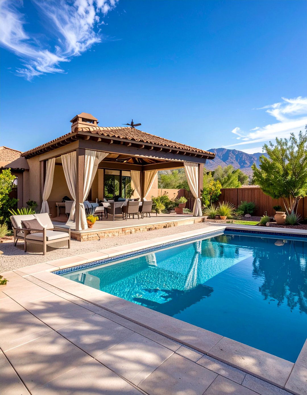 Cabana and Poolside Retreat - 25 Arizona Backyard Ideas