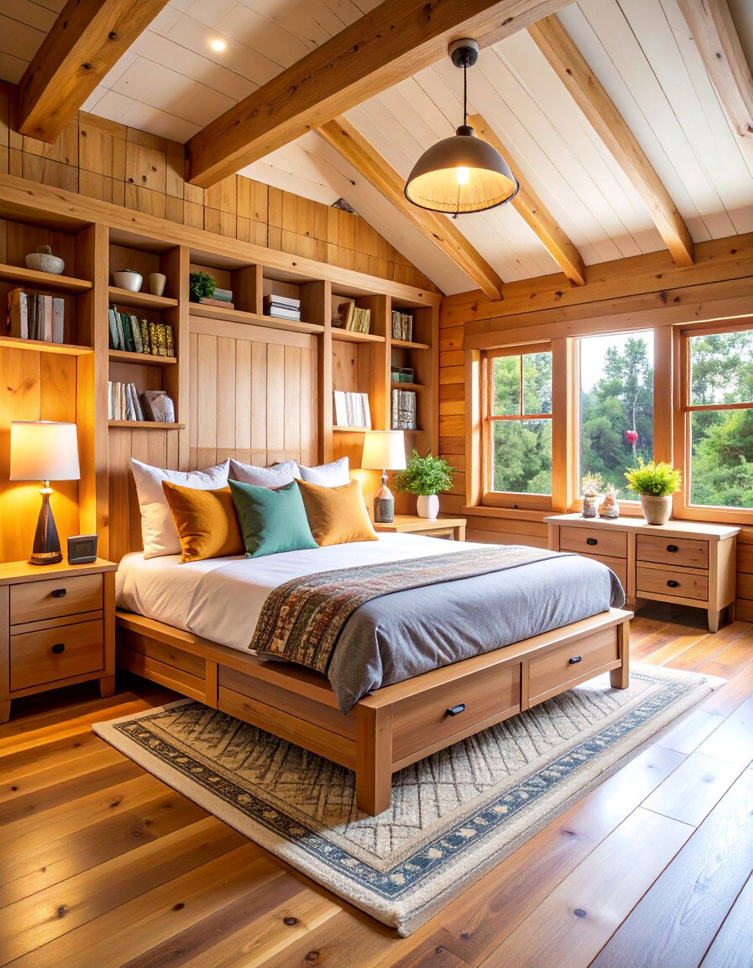 Cabin Daybed Reading Nook Design - 25 Cabin Bedroom Ideas