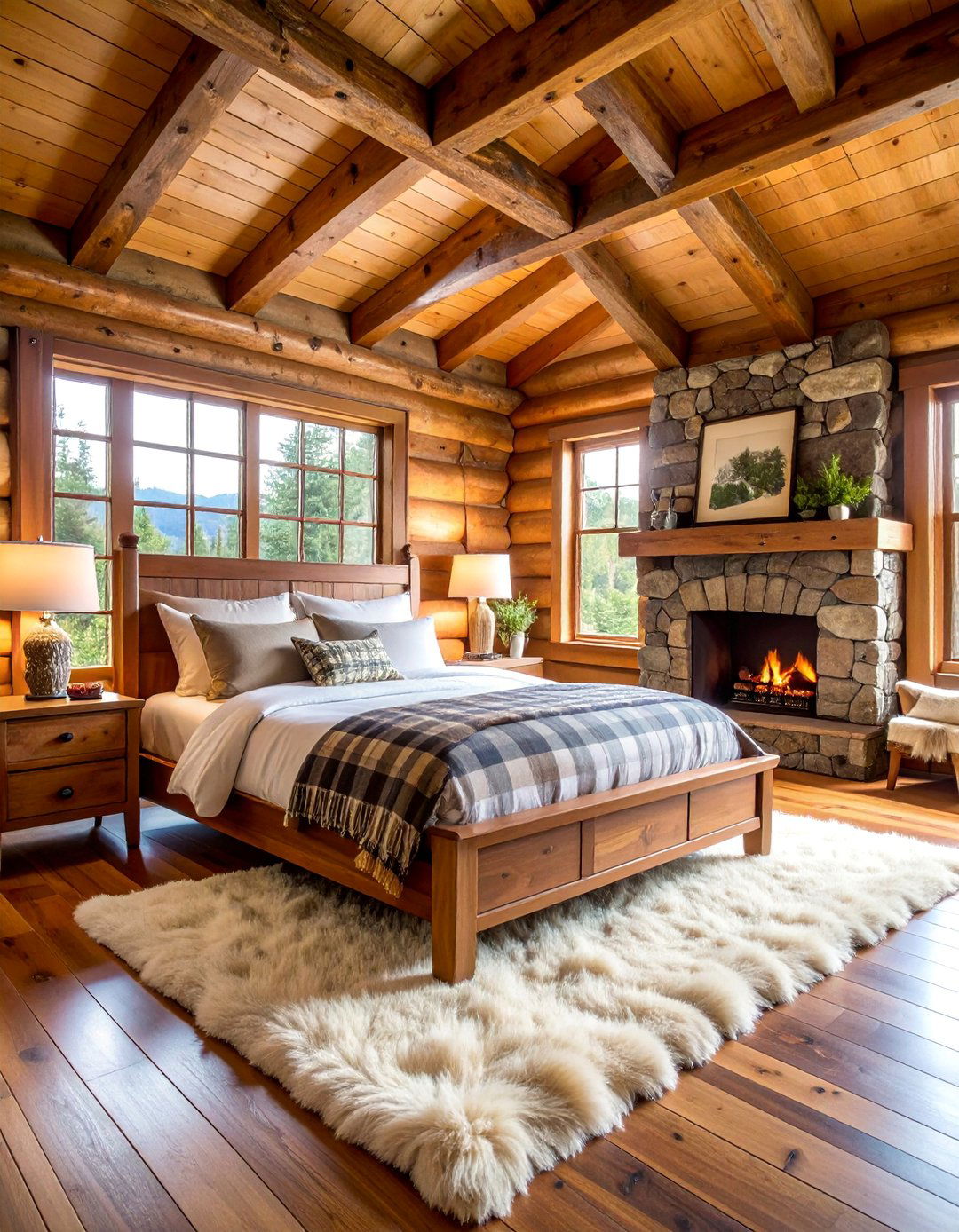 Cabin Lodge Brown Bedroom - 25 Brown Bedroom Ideas