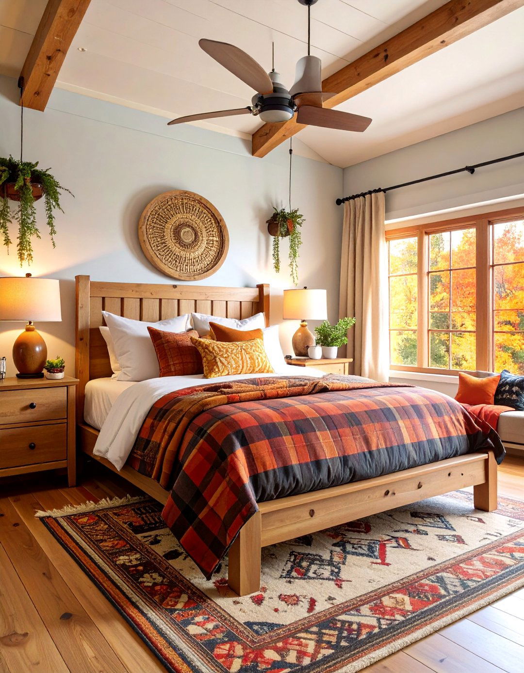 Cabin Retreat Fall Bedroom with Lodge Elements - 25 Fall Bedroom Decor Ideas