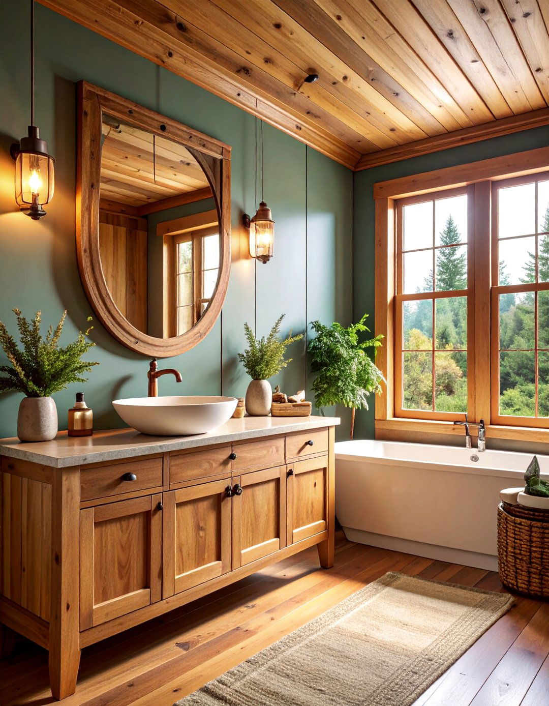 Cabin Style Powder Room - 25 Rustic Decor Ideas