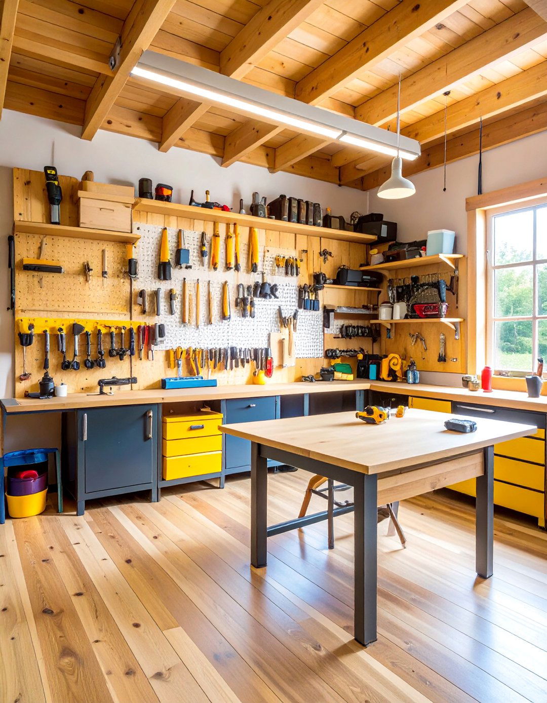 Cabin Workshop Studio with Tool Display and Natural Lighting - 25 Cabin Decor Ideas
