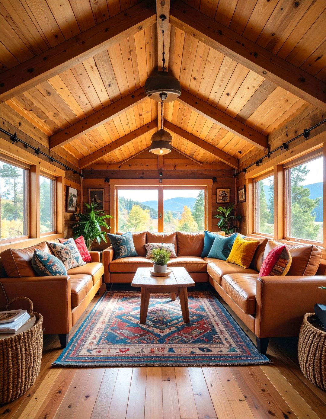 Cabin with Reclaimed Wood Features and Sustainable Materials - 25 One Room Cabin Interior Design Ideas