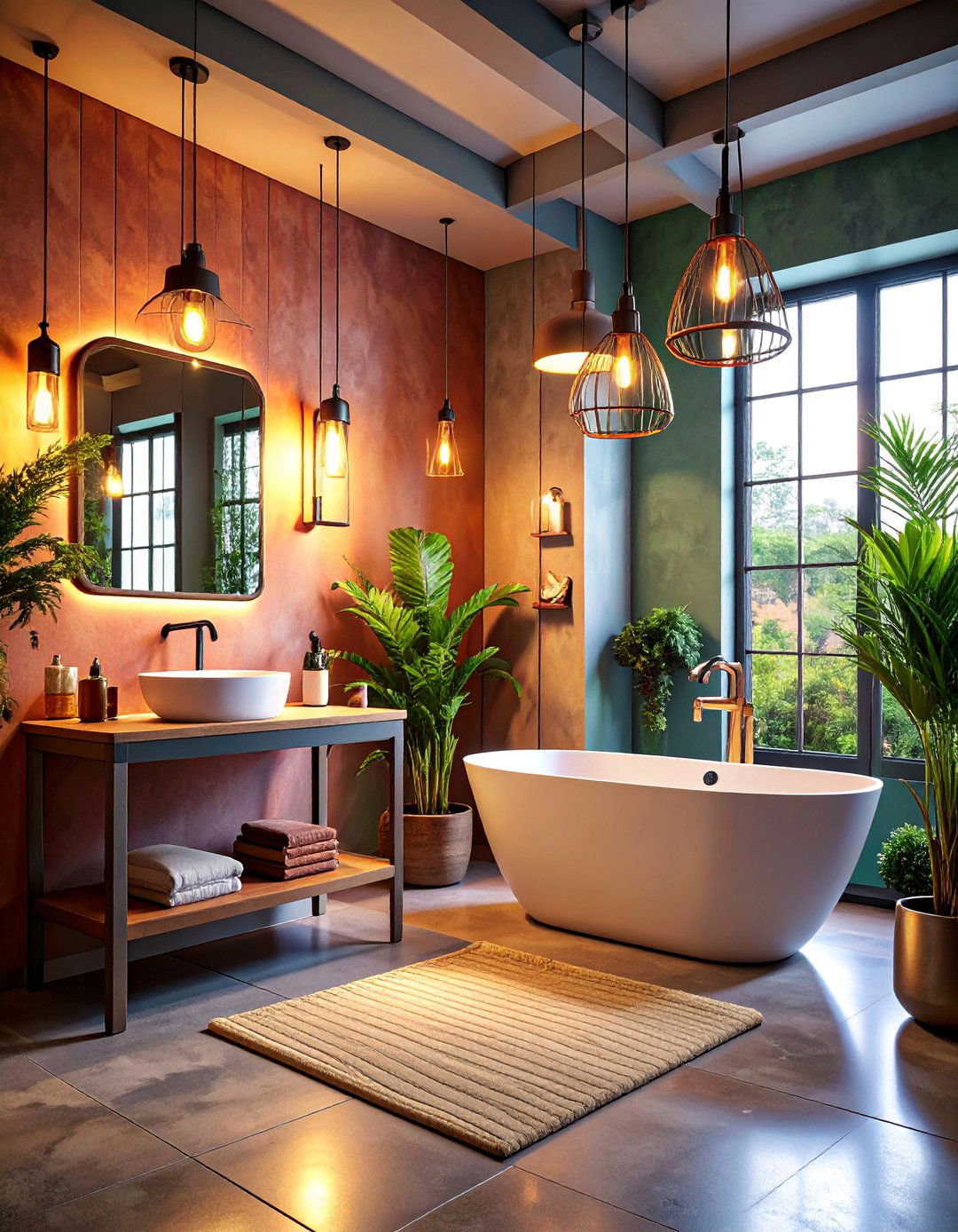 Caged Light Industrial Fixtures - 25 Masculine Bathroom Ideas