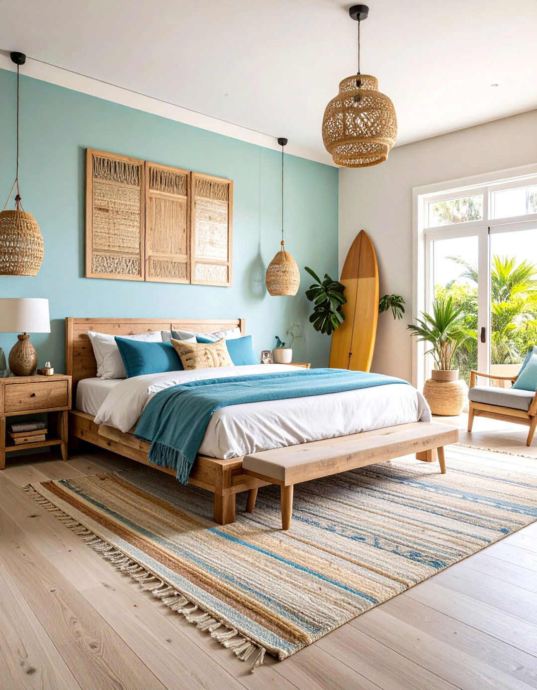 California Surfer Bedroom with Beach Vibes - 25 60s Bedroom Ideas