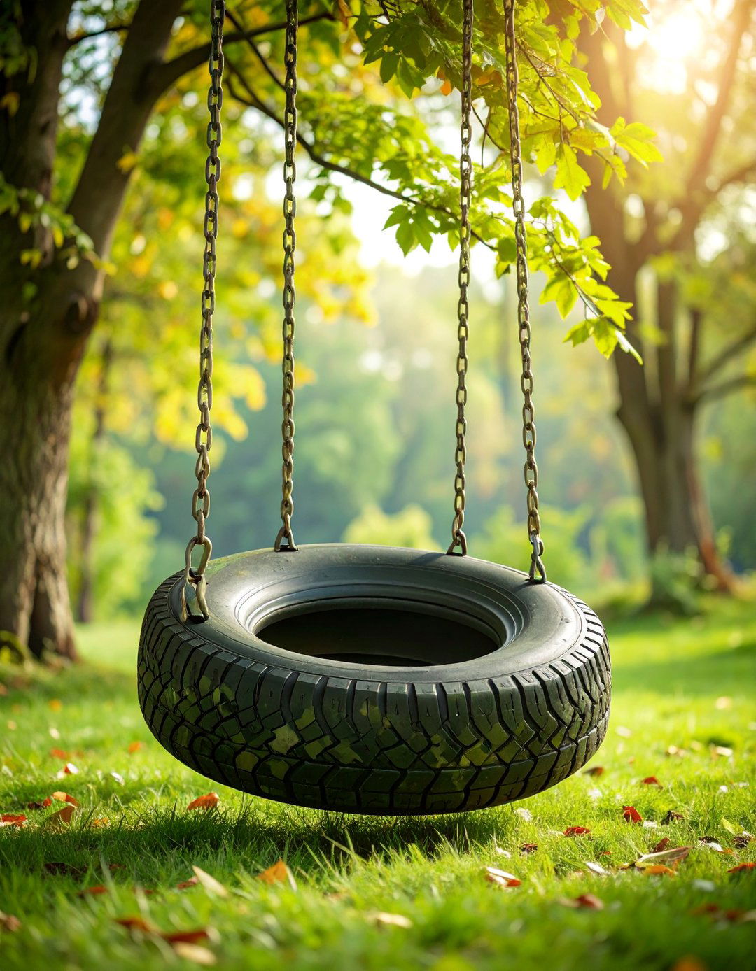 Camouflage Military Tire Swing - 25 Tire Swing Ideas