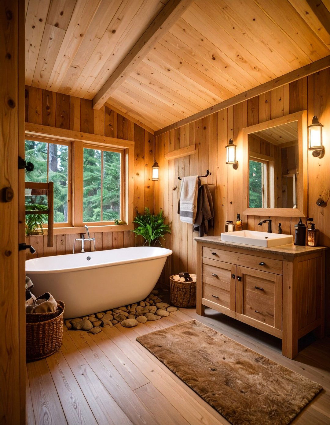 Camping Adventure Bathroom with Outdoor and Nature Elements - 25 Boy Bathroom Ideas