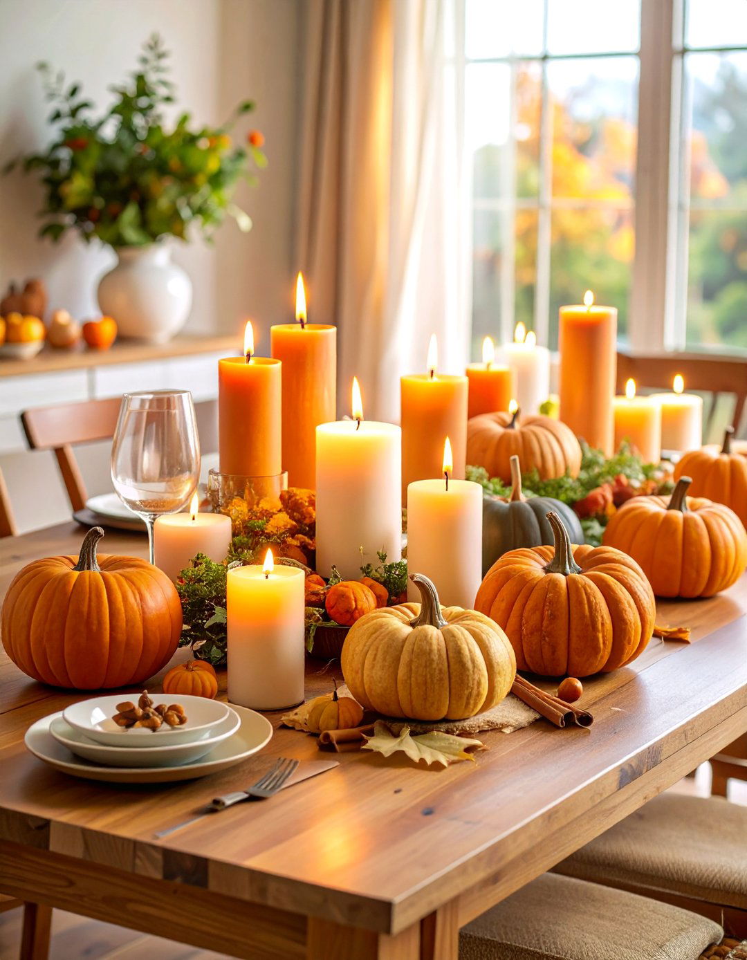 Candlelit Ambiance with Seasonal Scents - 25 Friendsgiving Decor Ideas