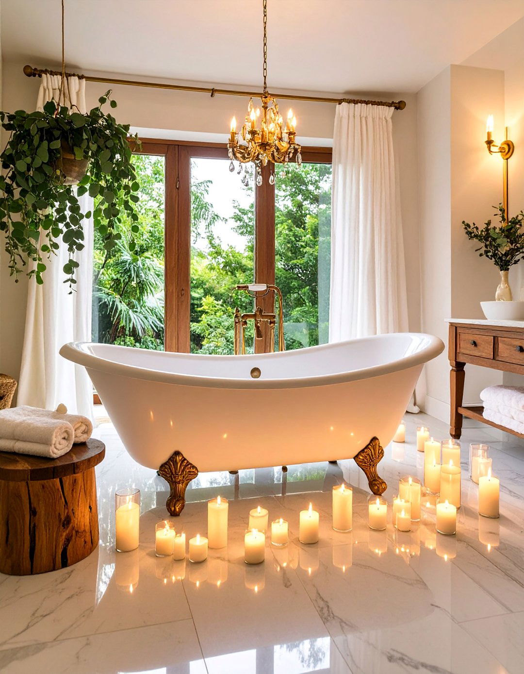 Candlelit Clawfoot Tub Sanctuary - 25 Romantic Bathroom Ideas