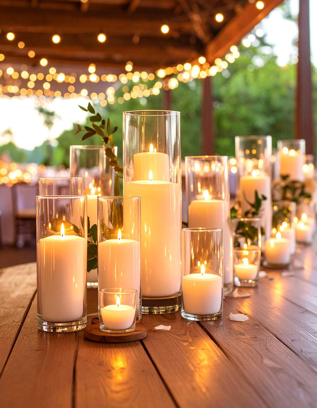 Candlelit Reception with Floating Candle Centerpieces - 25 Romantic Wedding Ideas