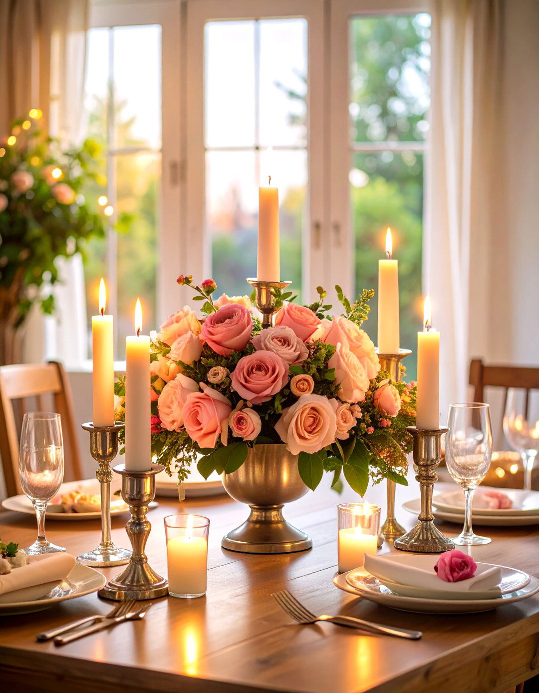 Candlelit Romance Centerpiece - 25 Flower Centerpiece Ideas
