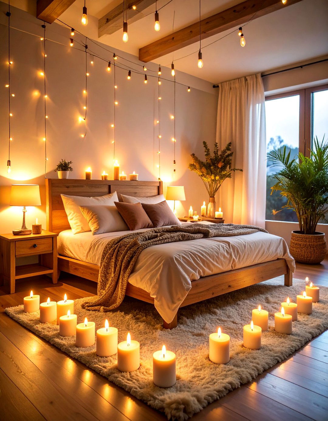 Candlelit Sanctuary Bedroom with Ambient Lighting - 25 Relaxing Bedroom Ideas