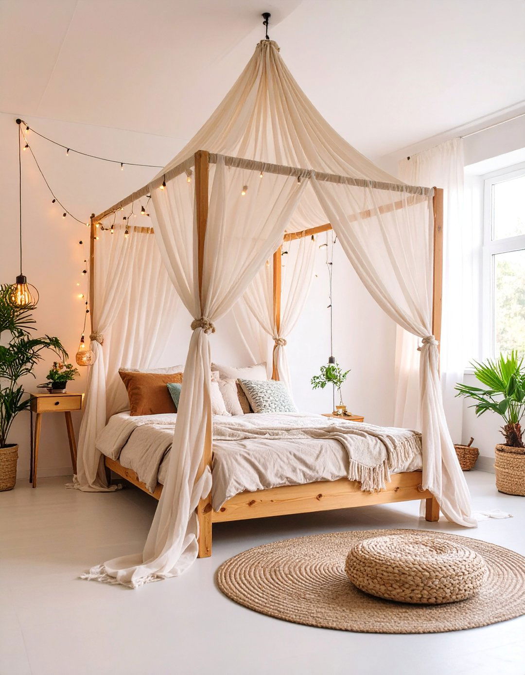 Canopy Curtain Privacy Bedroom - 25 Small Boho Bedroom Ideas