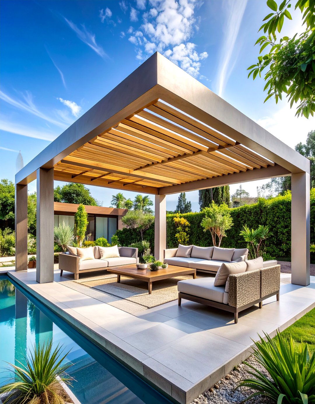 Cantilever Pergola with Unobstructed Views - 25 Small Patio Pergola Ideas