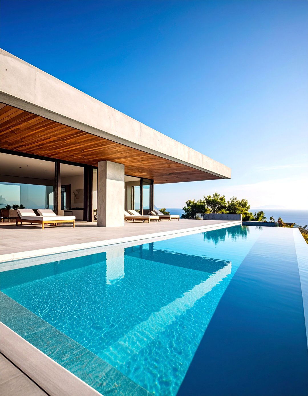 Cantilevered Concrete Pool Deck - 25 Concrete Pool Deck Ideas