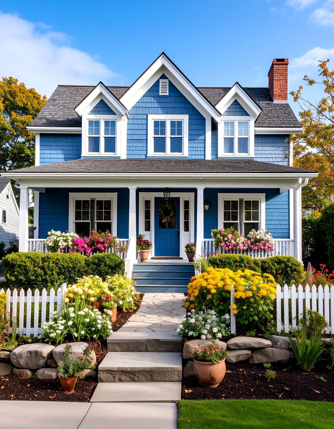 Cape Cod Clay Cottage with White Trim - 25 Home Designs Using Natural Clay Siding Colors