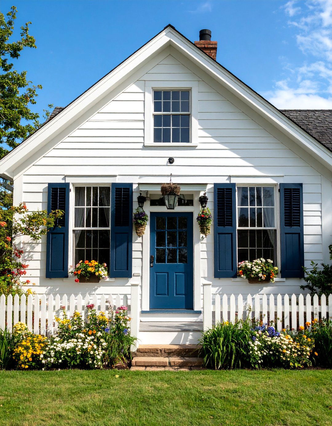 Cape Cod Cottage with Black Shuttered Window Trim - 25 Black Trim Interiors