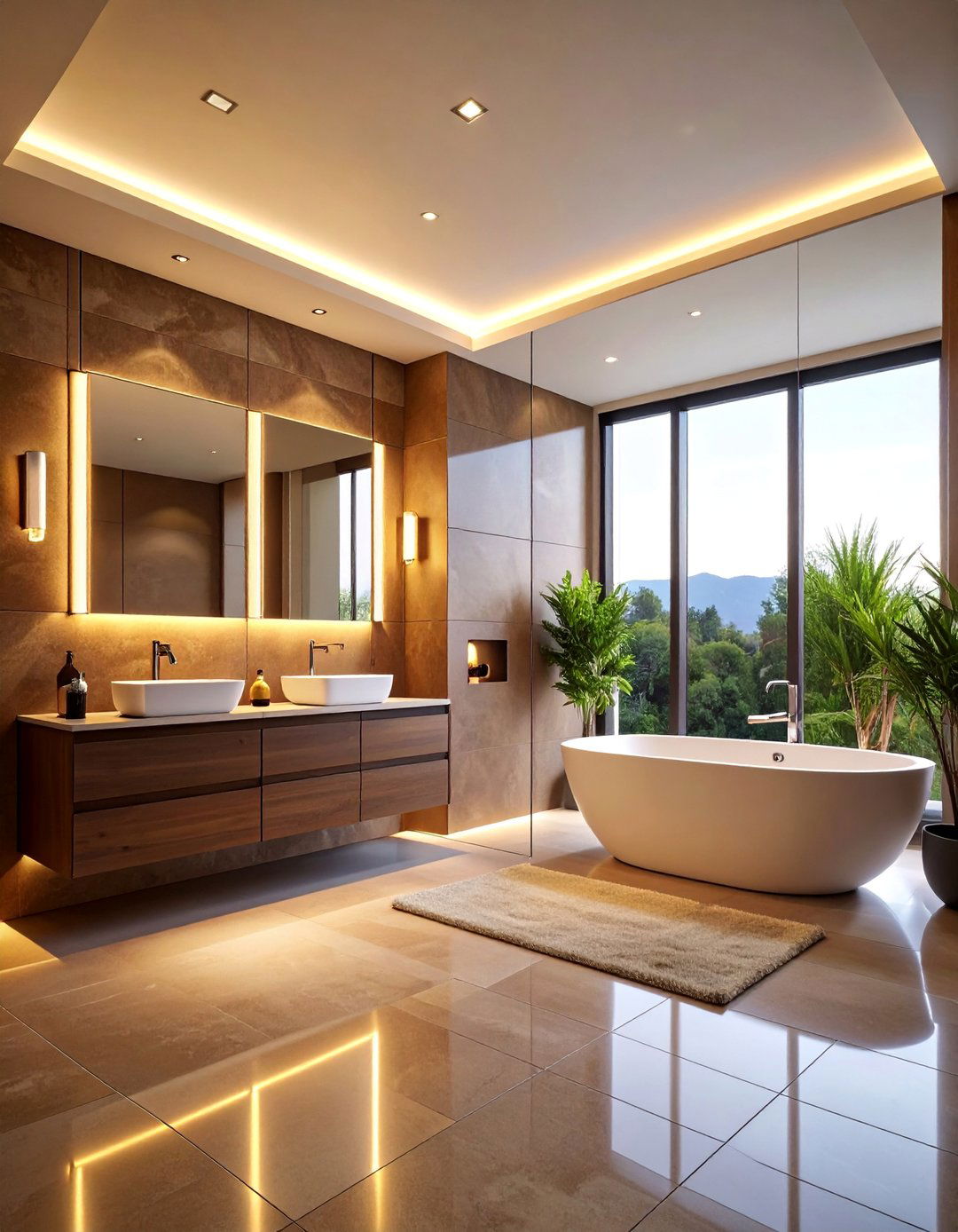 Cappuccino Glass Brown Bathroom Futuristic - 25 Brown Bathroom Ideas