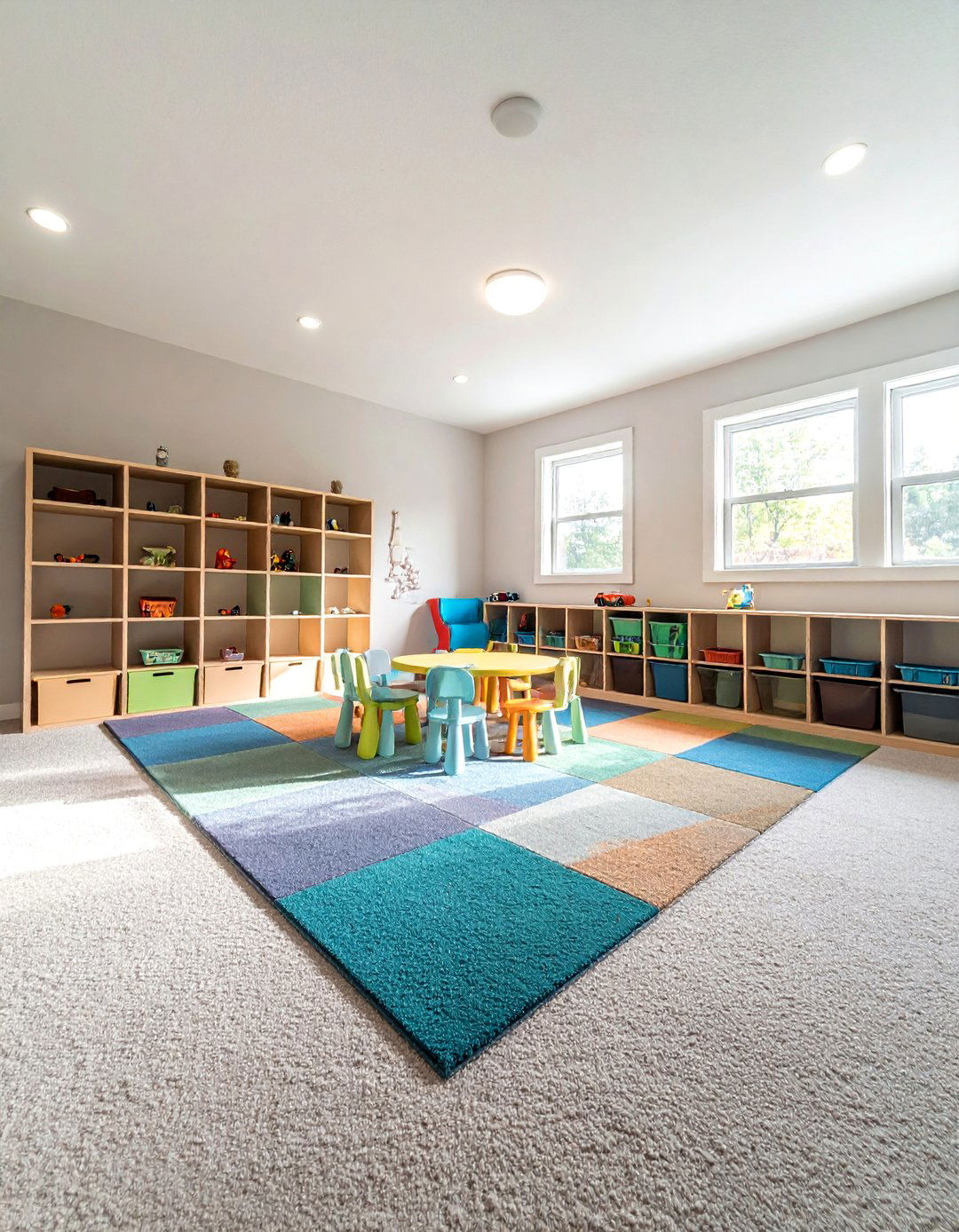 Carpet Tile Basement Floor - 25 Basement Floor Ideas